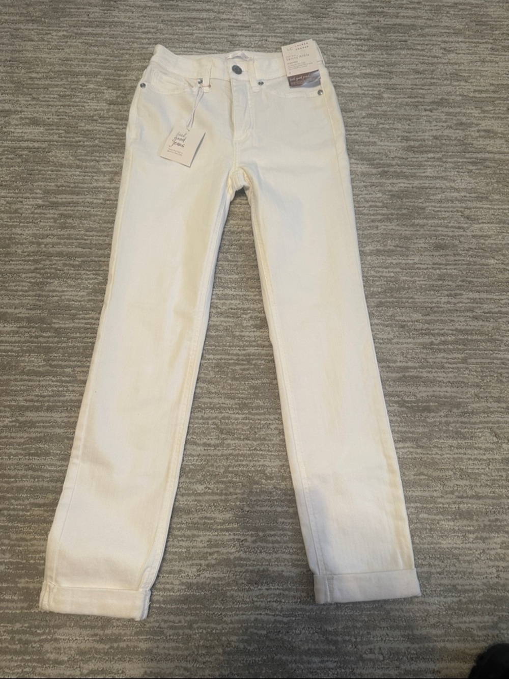 LC Lauren Conrad White High-Rise Skinny Ankle Jeans